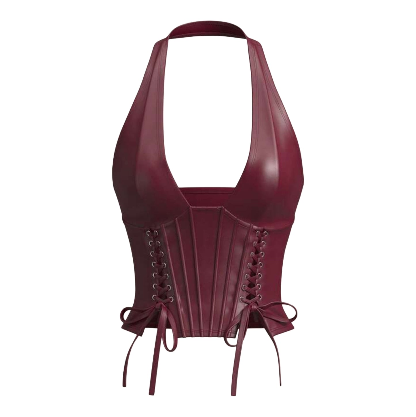 Burgundy V-Neck Off Shoulder Top