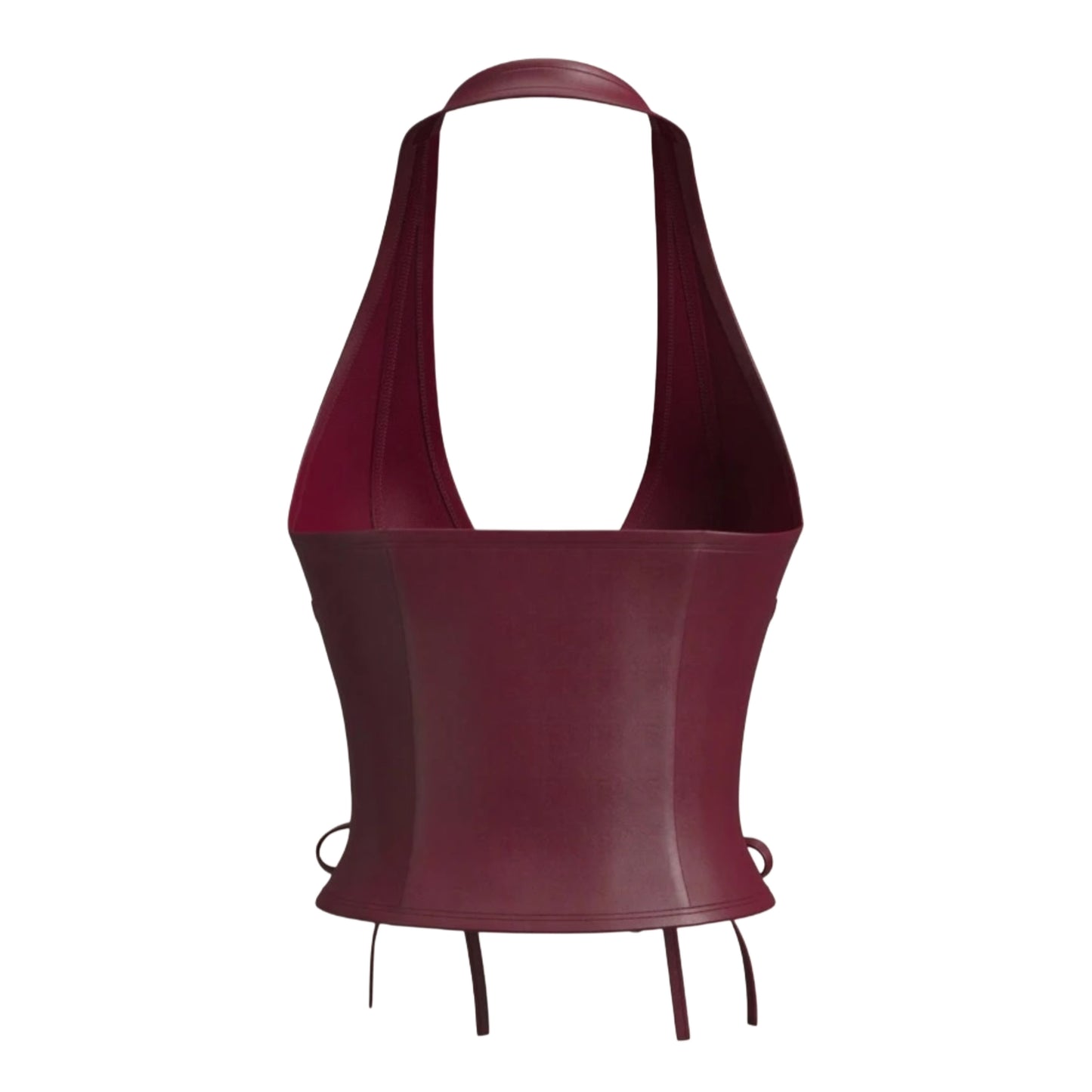 Burgundy V-Neck Off Shoulder Top
