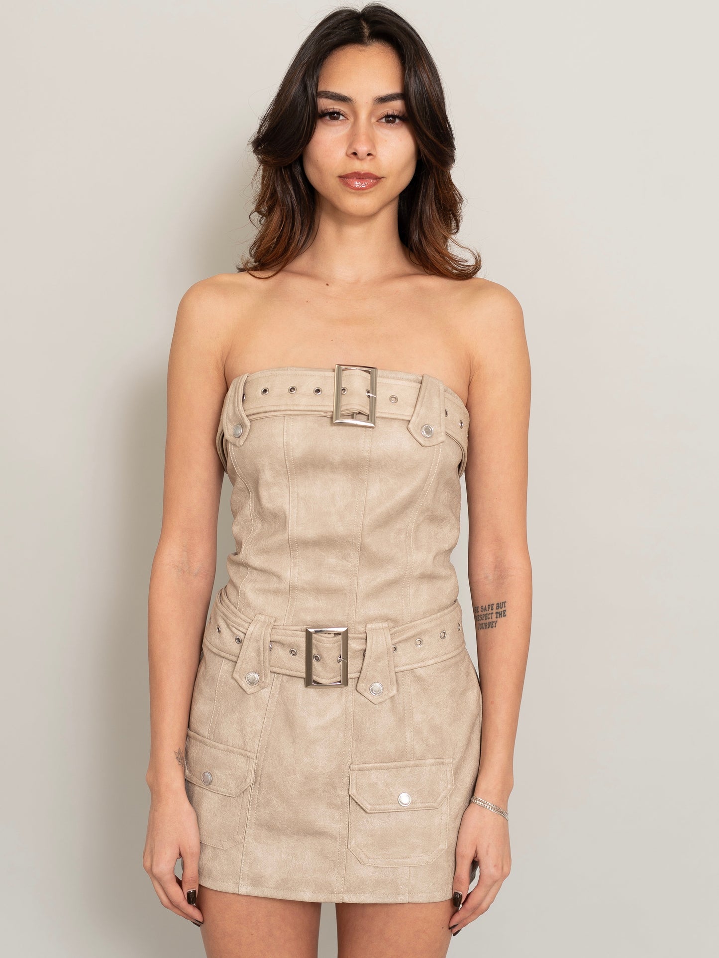 Faux Leather Mini Dress QVA