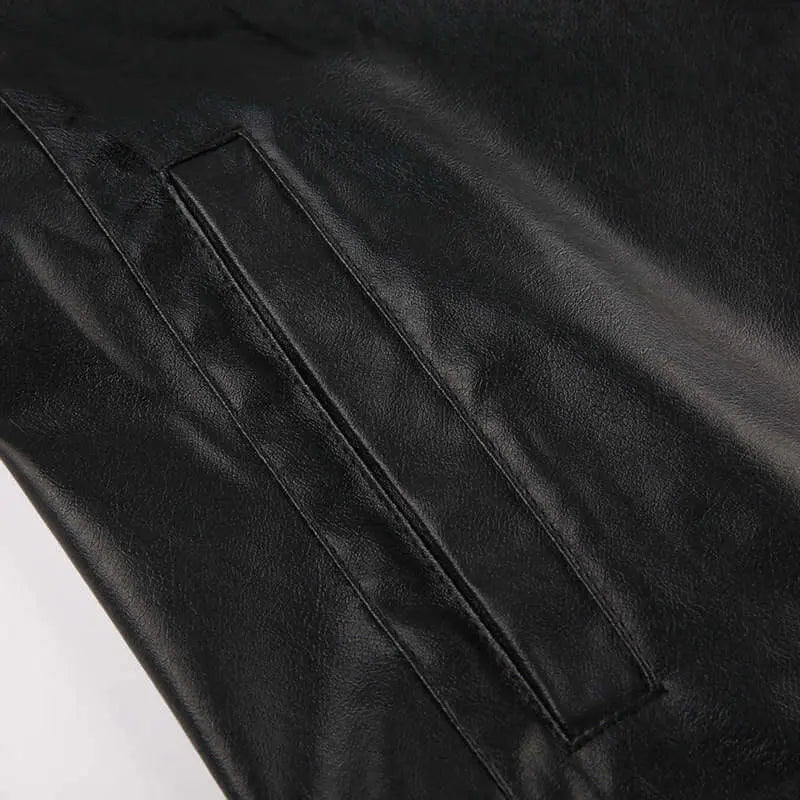 Black Leather Jacket | Motorcycle Coat Style - QVA COUTURE