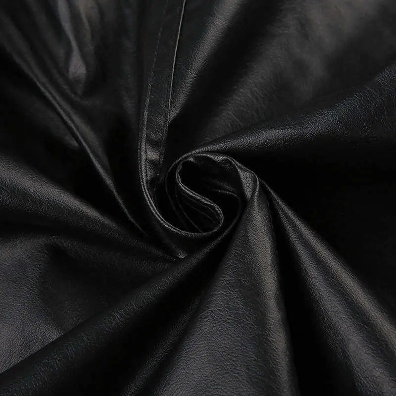 Black Leather Jacket | Motorcycle Coat Style - QVA COUTURE