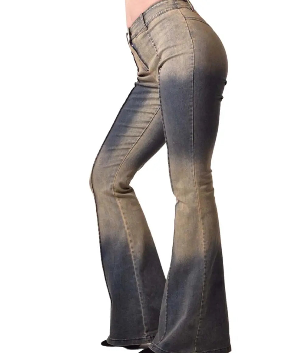 90s Med Wash Denim Pants - QVA COUTURE