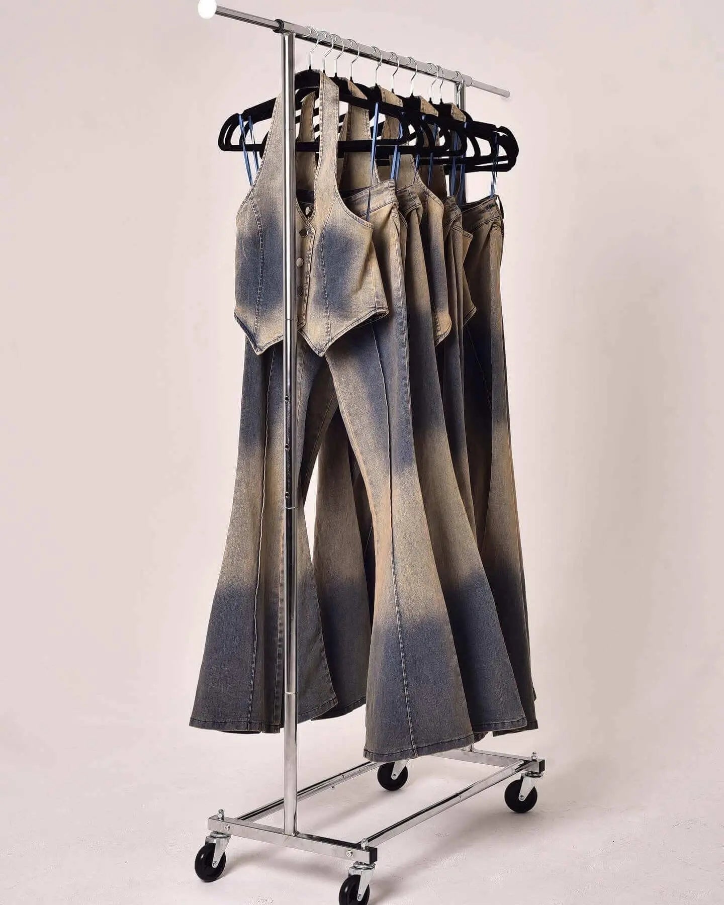 90s Med Wash Denim Pants - QVA COUTURE