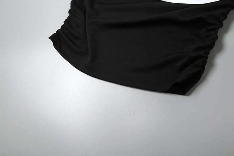 Contrast Color Top Backless Slim Fit - QVA COUTURE
