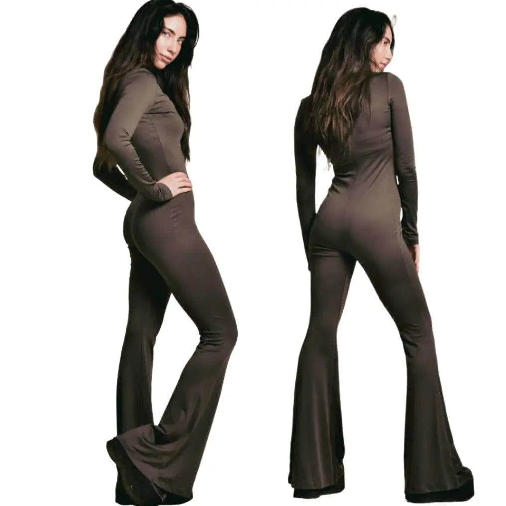 Jumpsuit Sports Workout Gray Pants - QVA COUTURE