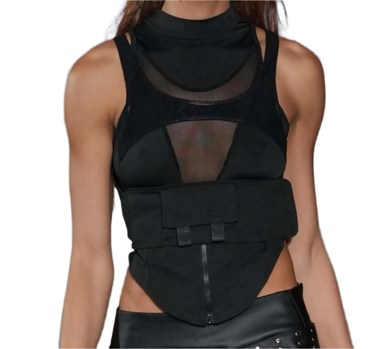 Molding Black Top. Trending Adjustable Blouse - QVA COUTURE