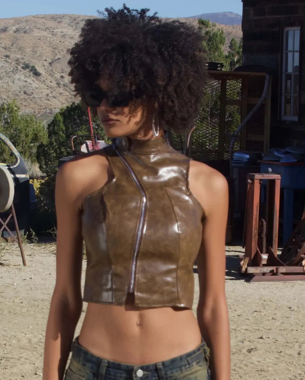 Motorcycle Leather Jacket. Y2k Cool girl style - QVA COUTURE