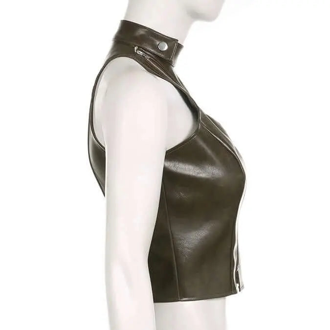 Motorcycle Leather Jacket. Y2k Cool girl style - QVA COUTURE