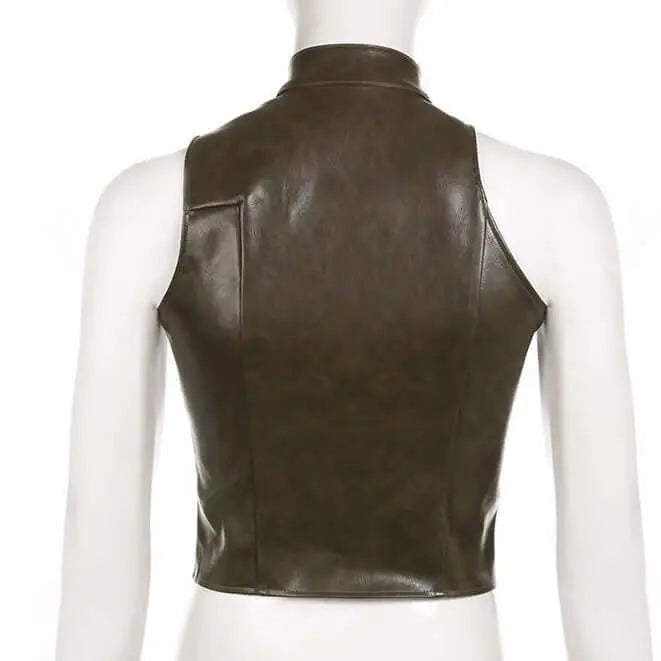Motorcycle Leather Jacket. Y2k Cool girl style - QVA COUTURE
