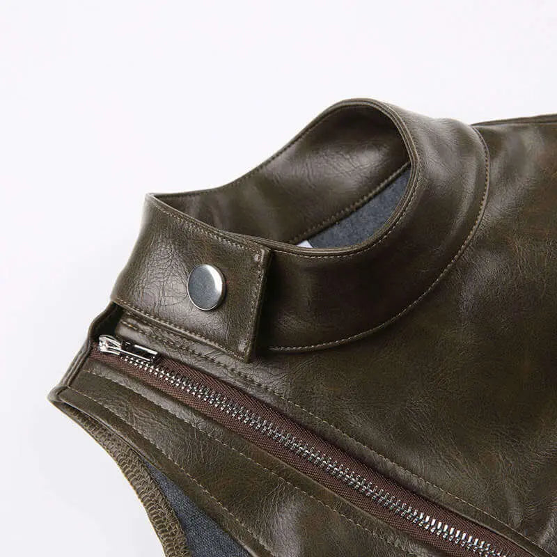 Motorcycle Leather Jacket. Y2k Cool girl style - QVA COUTURE