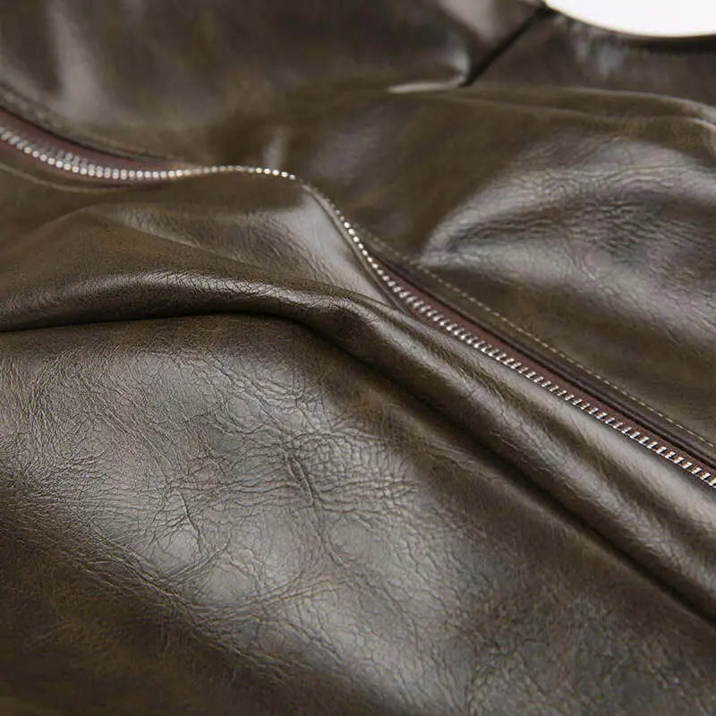 Motorcycle Leather Jacket. Y2k Cool girl style - QVA COUTURE