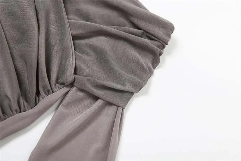 Pleated Slim Fit Top Off-Shoulder Women's Top - QVA COUTURE
