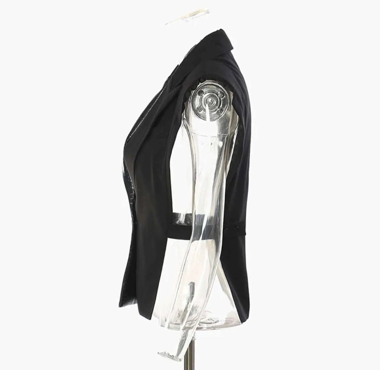 Spliced Crocodile Leather Style V Neck. Trending Streetwear Style - QVA COUTURE