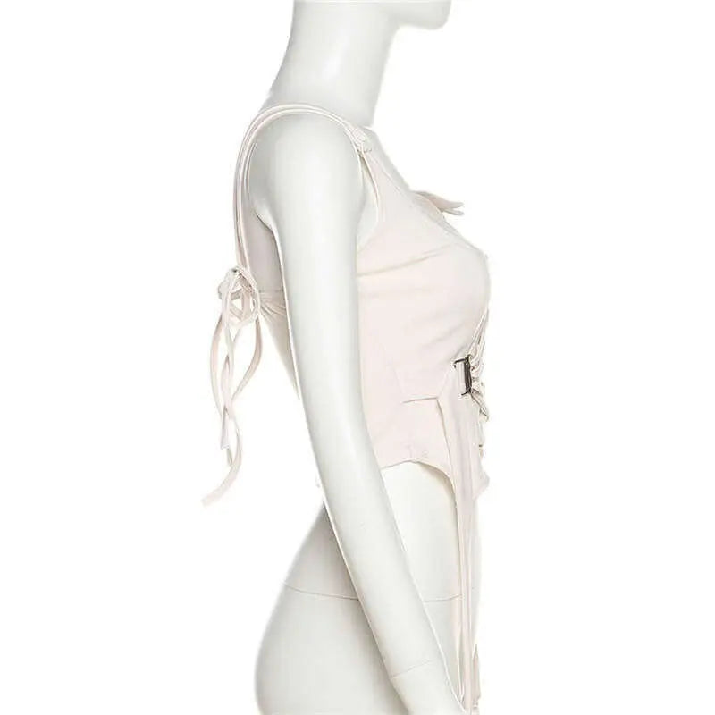 Women’s Slim-Fit Tank Top | Fashion Suspenders Backless - QVA COUTURE
