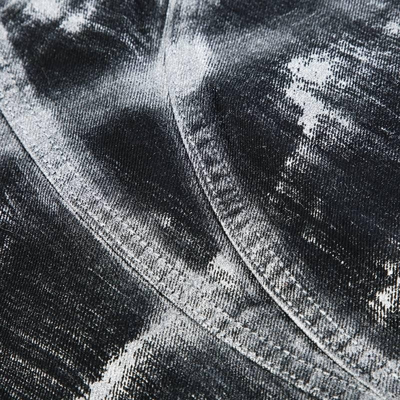 Y2K Metal Printing Denim Skirt - QVA COUTURE