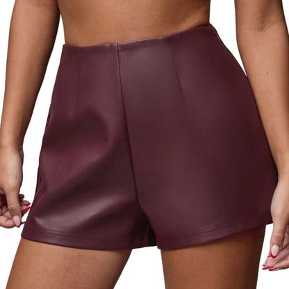 Vintage Leather PU Fashionable Shorts QVA