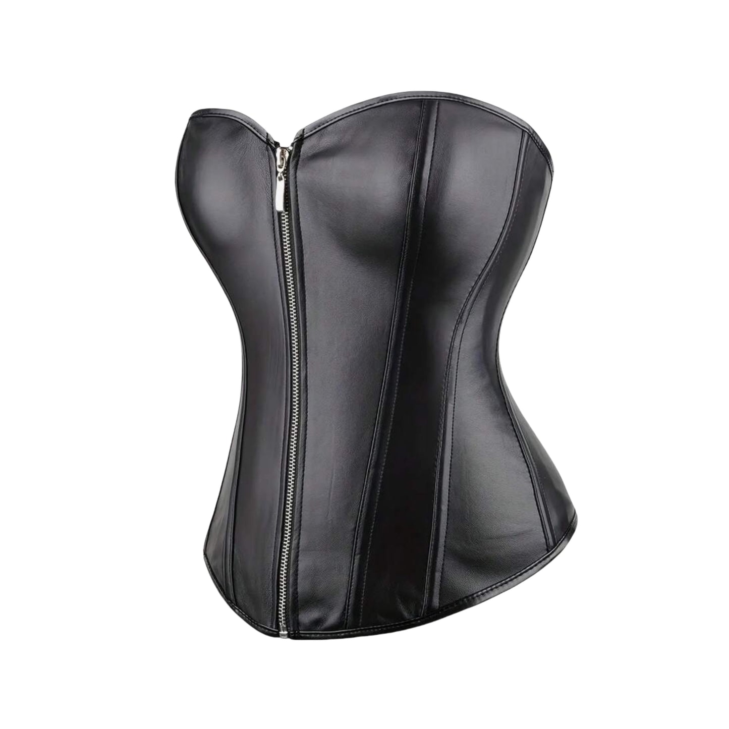 Tight Fit Laced Tube Top Bustier Zipper Closure Corset. QVA