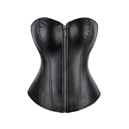 Tight Fit Laced Tube Top Bustier Zipper Closure Corset. QVA