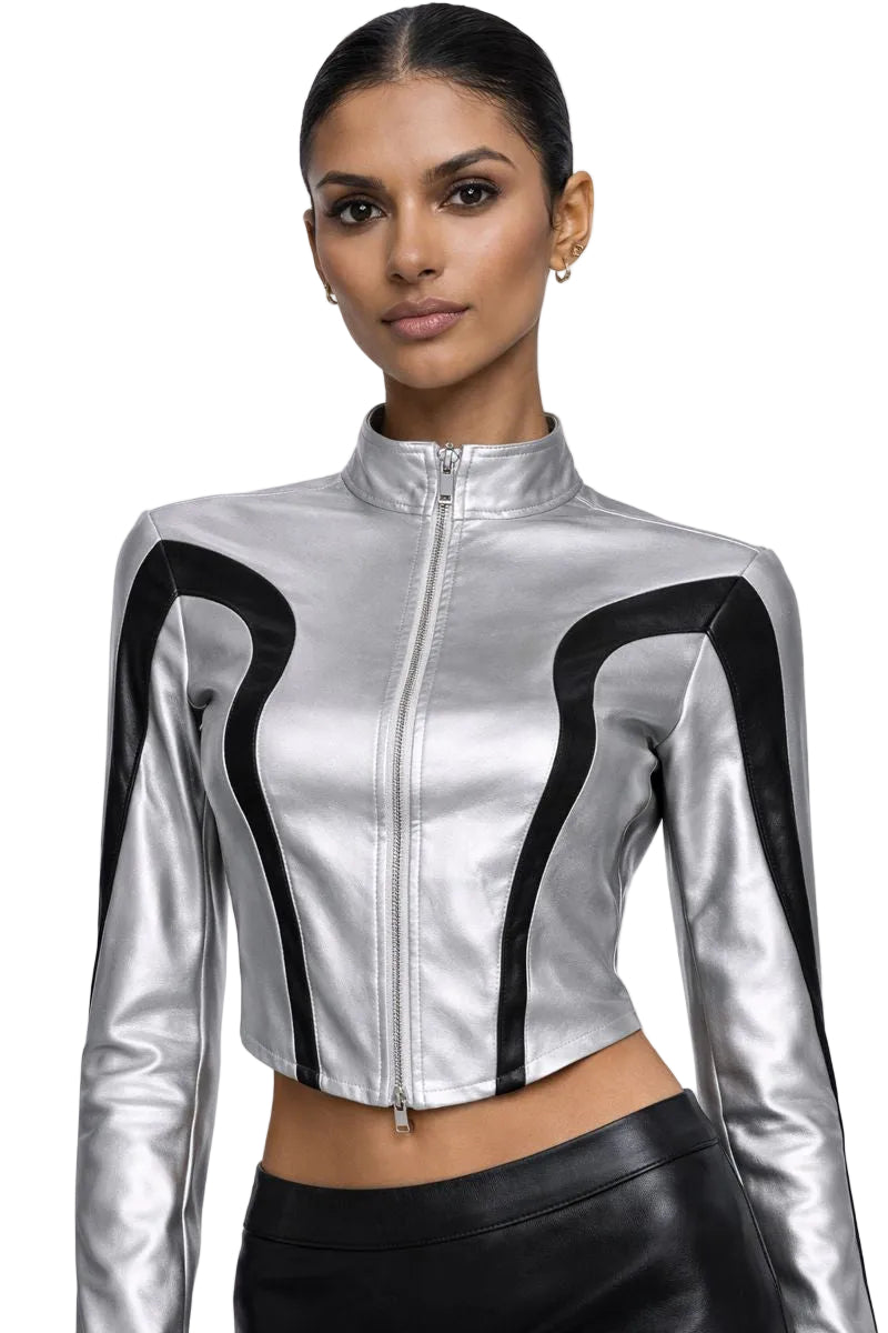 Mechanical style coat. Made from premium quality leather