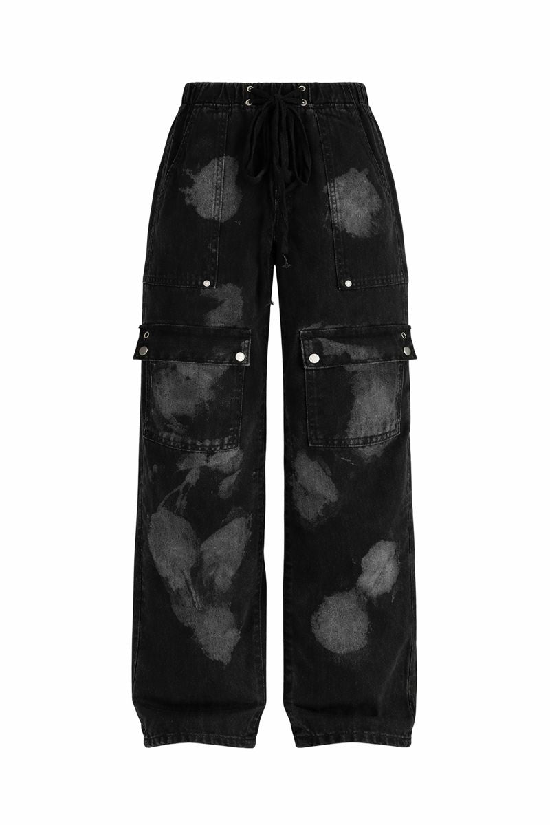 Denim Straight Pants - Urban Tie-Dyed Streetwear