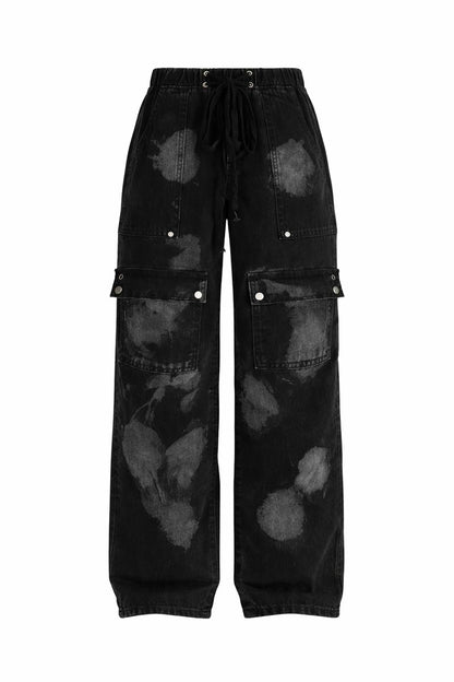 Denim Straight Pants - Urban Tie-Dyed Streetwear