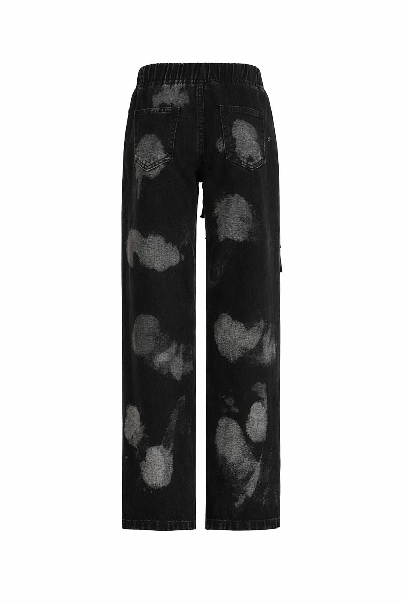 Denim Straight Pants - Urban Tie-Dyed Streetwear