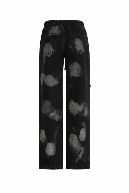 Denim Straight Pants - Urban Tie-Dyed Streetwear