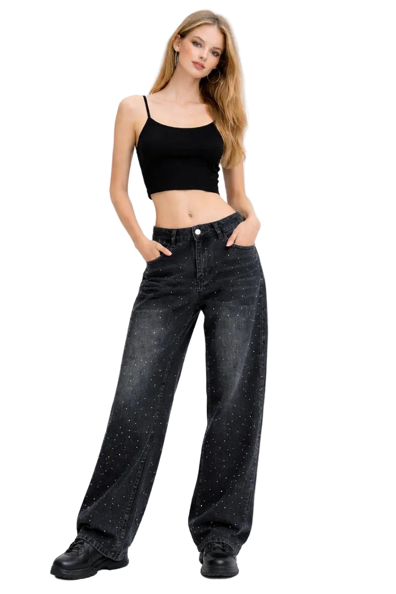 Washed Gradient Color Straight-leg pants QVA