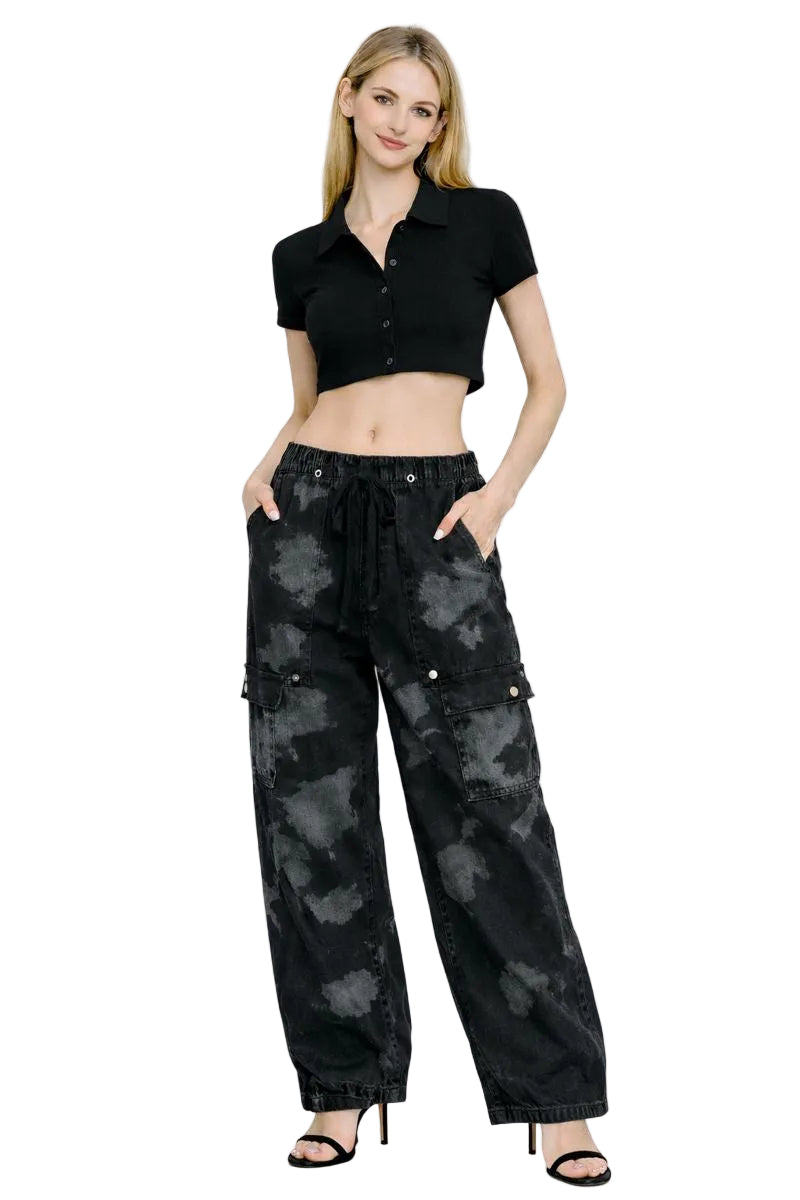 Denim Straight Pants - Urban Tie-Dyed Streetwear QVA