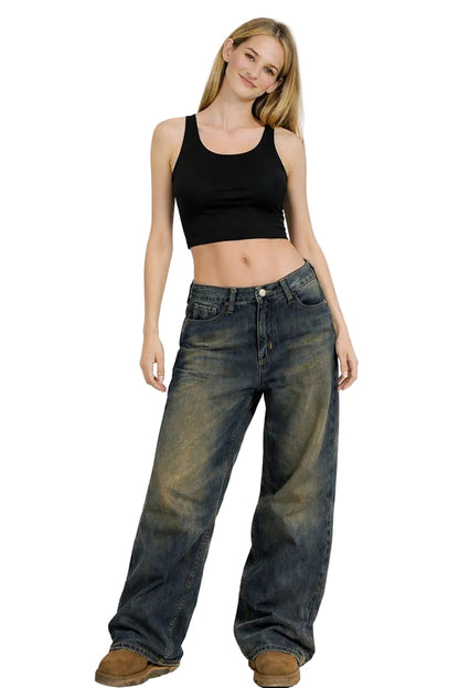 High Street Fashion Denim. Cool Girl Urban Style QVA