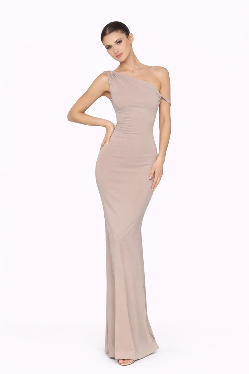 Ivory Muse | One-Shoulder Luxe Gown QVA