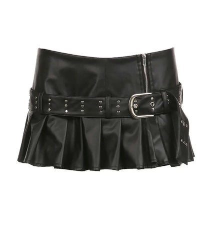 Chic Leather Short Skirt. Trending Fashionable Style - QVA COUTURE