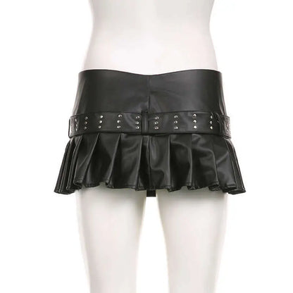 Chic Leather Short Skirt. Trending Fashionable Style - QVA COUTURE