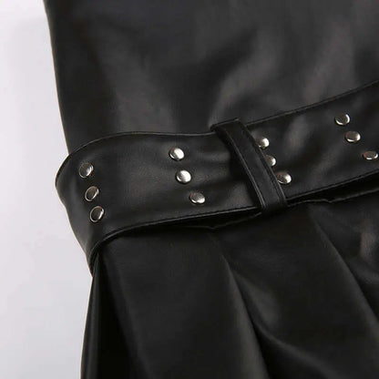 Chic Leather Short Skirt. Trending Fashionable Style - QVA COUTURE