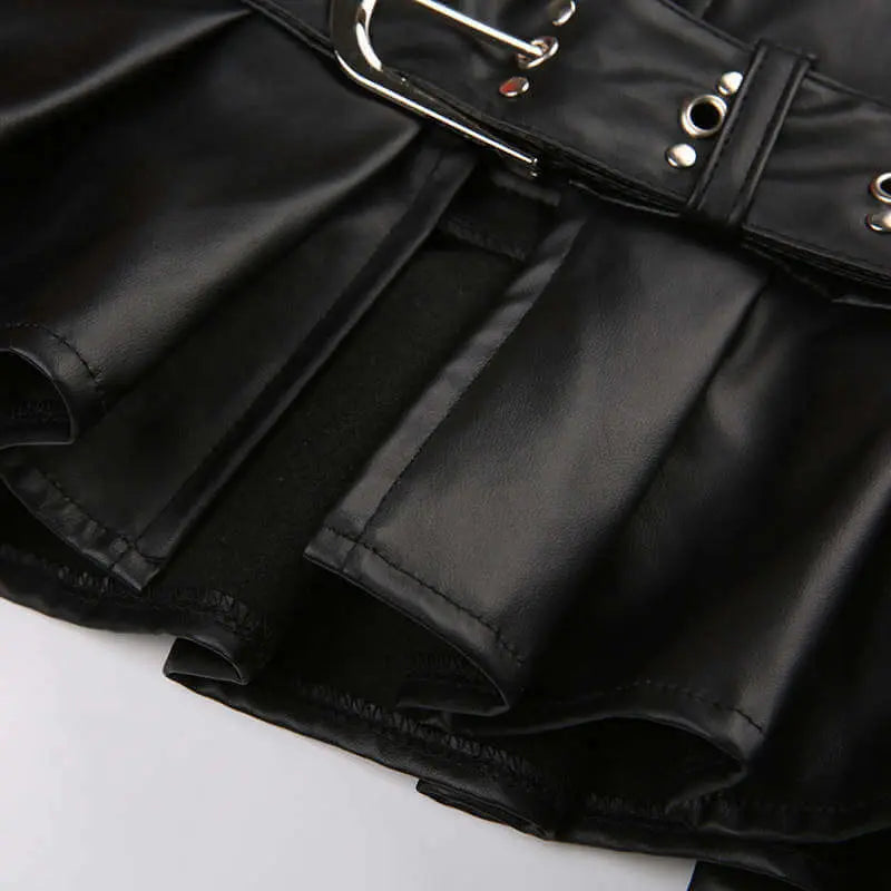 Chic Leather Short Skirt. Trending Fashionable Style - QVA COUTURE