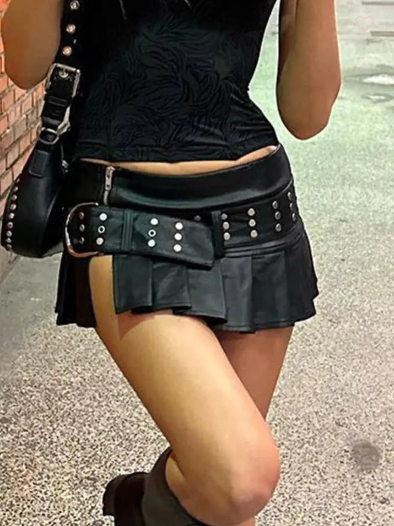 Chic Leather Short Skirt. Trending Fashionable Style QVA COUTURE