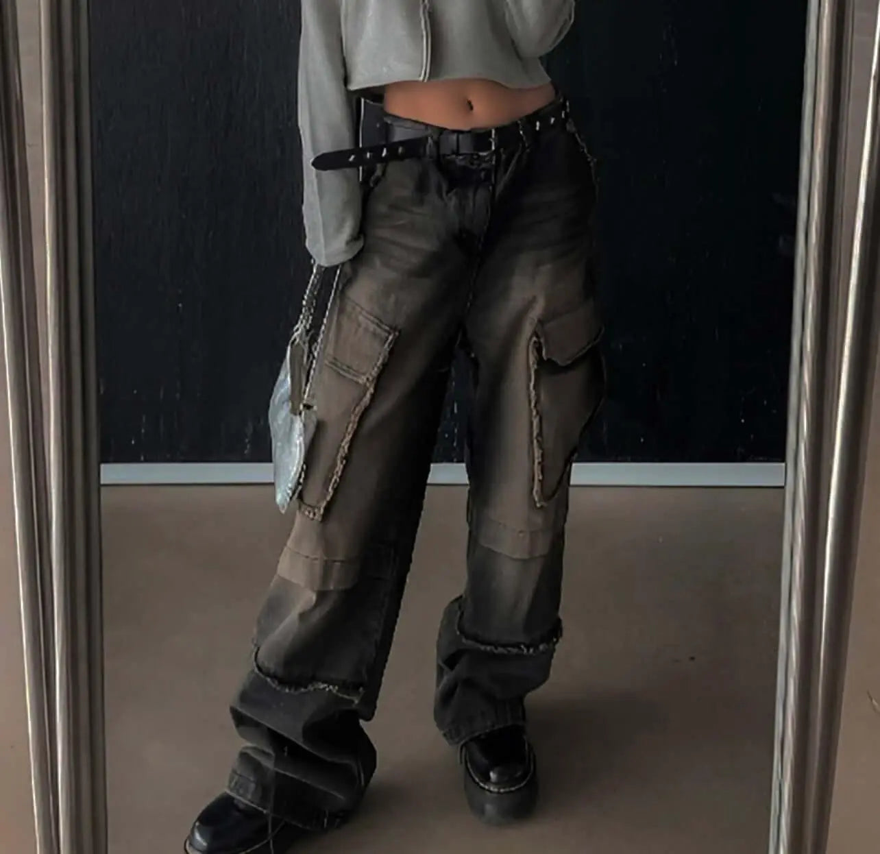 Distressed Denim Trousers. Fashionable Baggy Jeans - QVA COUTURE