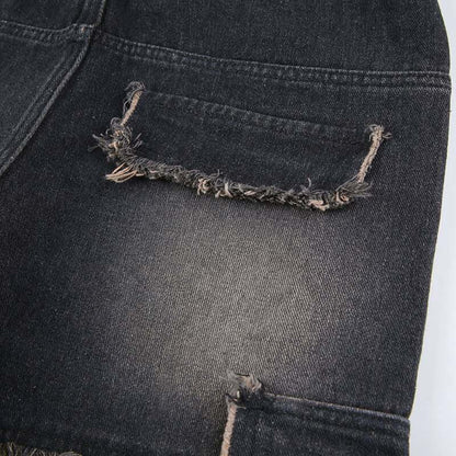 Distressed Denim Trousers. Fashionable Baggy Jeans - QVA COUTURE