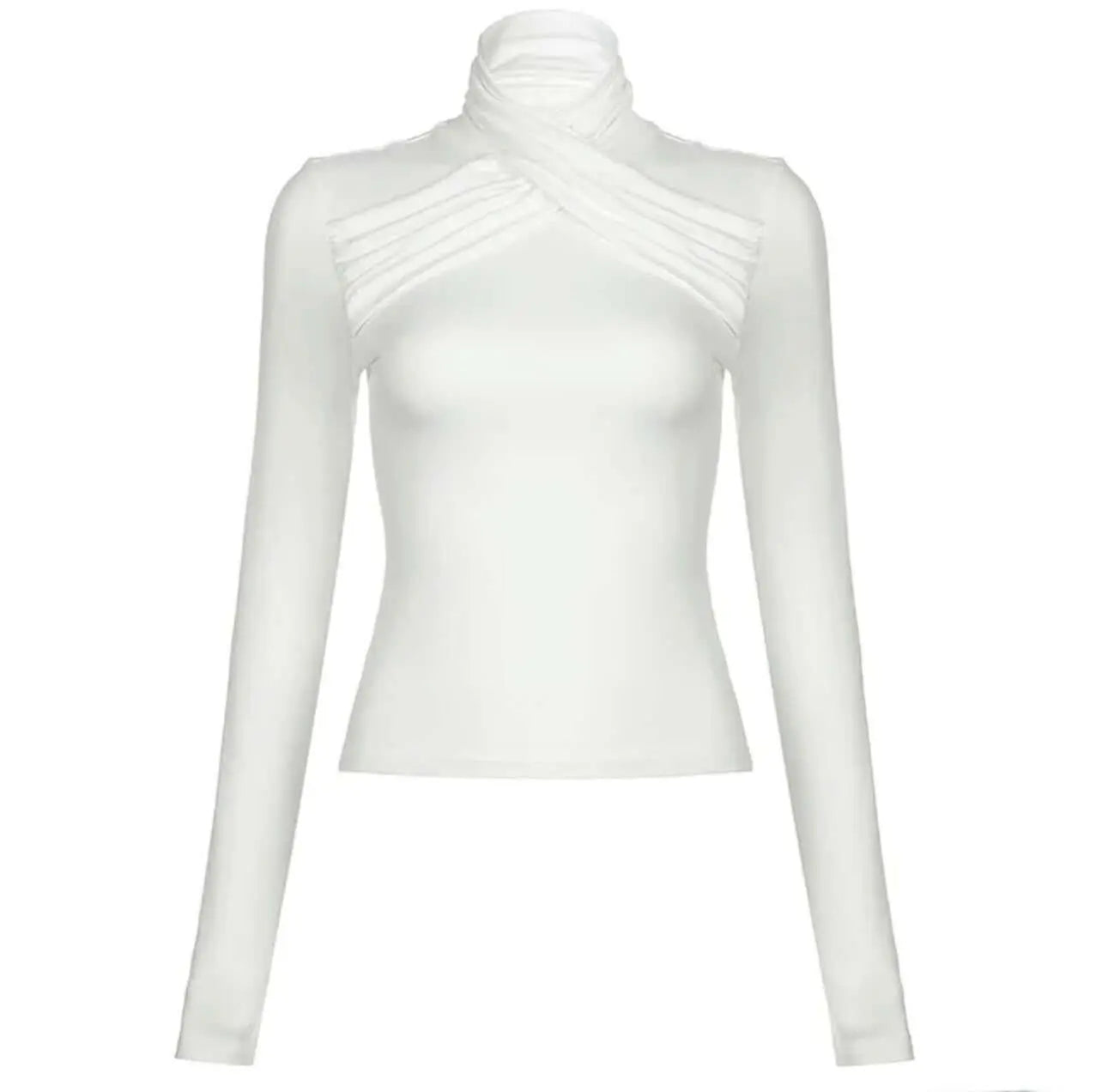 Elegant Slim-Fit Top Solid Color - QVA COUTURE