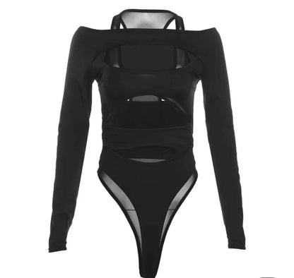 Jumpsuit with cutout design. Trendy Women's Bodysuit. - QVA COUTURE