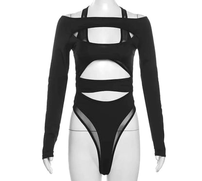 Jumpsuit with cutout design. Trendy Women's Bodysuit. - QVA COUTURE