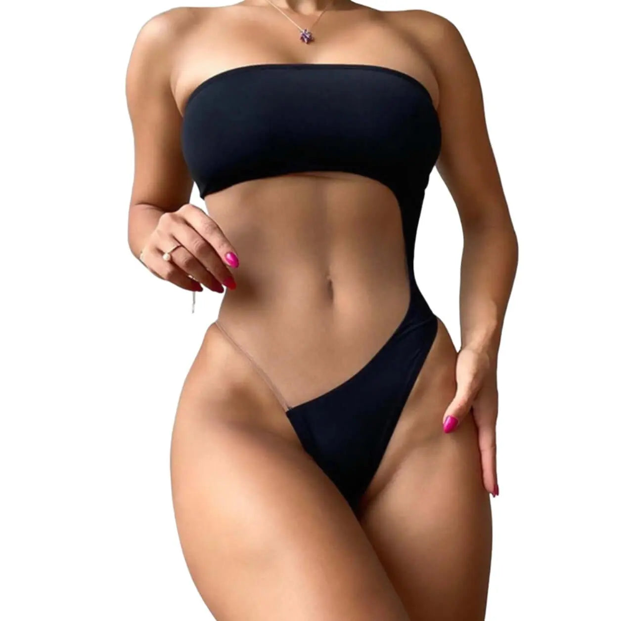 High-end black bikini. Fashionable Summer Bodysuit - QVA COUTURE