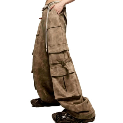 Multiple Pockets Pants . Y2k Streetwear style baggy jeans - QVA COUTURE